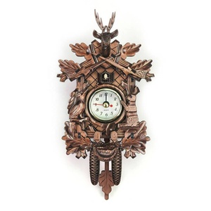 Reloj de Pared de Cuarzo Nórdico con Movimiento de Cuarzo, Hecho a Mano en Madera, Estilo Vintage, con Péndulo y Pájaro, Suministro Directo de Fábrica OEM ODM - Product Image 1