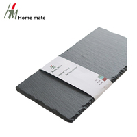 Assiettes rectangulaires en ardoise noire naturelle, 50x15cm, stocks en usine, pour la vaisselle de Restaurant