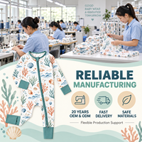 Combinaison bébé au design intemporel, imprimé numérique, en fibre de bambou, avec pieds repliables, fermeture éclair bidirectionnelle, toutes saisons, unisexe, marque privée, nouveau-né