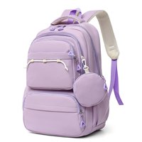 Sac à dos scolaire tendance 2026 avec cordon de serrage et pochette ronde multi-poches pour garçons et filles, sacs à dos pour ordinateur portable, sacs à dos