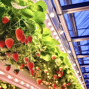 Grande serre agricole personnalisée Double système hydroponique intégré en PE pour la culture de fraises Serre en polycarbonate - Product Image 6