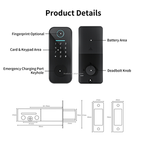 ब्लूलक स्मार्ट मोर्टिज दरवाजा लॉक फिंगरप्रिंट कार्ड कुंजी ऐप अनलॉक विटलॉक ऐप/वाई-फाई सक्षम स्टील/लकड़ी/एल्यूमीनियम के लिए सक्षम - Product Image 6