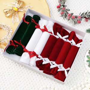 LINGKAI 8pcs <b>Christmas</b> Fabric Candy Velvet Stripe Candy Shape Ornament Xmas Holiday Tree Decor <b>Gift</b> <b>Box</b> - Product Image 2
