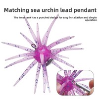 Leurre Bionique Transfrontalier Flottant Épineux de Mer Souple Taille Moyenne-Grande avec Perforations Design Réaliste pour Achigan des Eaux Sauvages Black-Pit