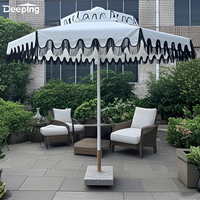 Parasol de plage commercial double couche en bois blanc, style coquillage, pour glamping, hôtels et cours – Idéal Bali