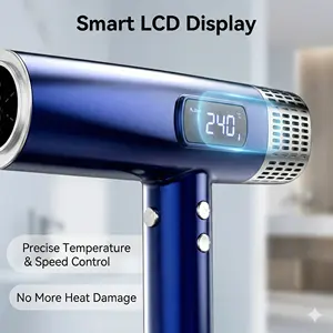 Secador de Pelo Profesional de Alta Velocidad con Pantalla LCD, Secador Iónico para un Secado Rápido, 4 Accesorios y Control Preciso de Temperatura - Product Image 2