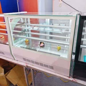 Vitrine réfrigérée professionnelle pour gâteaux avec verre plat, réfrigérateur de présentation pour boulangerie, vitrine à desserts pour magasin de sushis - Product Image 4