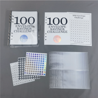 Reliure à anneaux transparente en pvc coffret cadeau pour carnet 100 enveloppe reliure défi économies classeur budget a5 personnalisé avec enveloppes pour billets