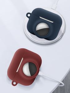 Charge sans fil antichoc étanche à la couleur Pure pour traqueur d'écouteurs airtag 2-en-1 étui en silicone souple pour <span class=keywords><strong>Airpods</strong></span> <span class=keywords><strong>Pro</strong></span> 3 - Product Image 6