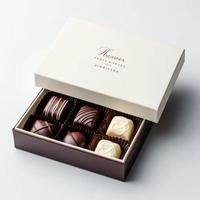 Boîte cadeau de 9 truffes au chocolat avec logo personnalisé, boîte d'emballage de luxe en carton rigide avec ruban, écologique