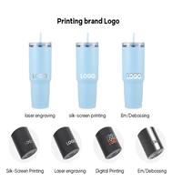Vaso Térmico de Acero Inoxidable de 30oz con Aislamiento al Vacío, Tapa 2 en 1 con Popote, Compatible con Portavasos de Coche, Vasos Personalizados para Cerveza de Viaje