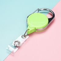 Porte-badge rétractable avec mousqueton, logo personnalisé, cadre en alliage de zinc, clip pour badge en plastique ABS de couleur unie
