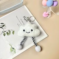 Adorable Pendentif Sac en Peluche Rempli de Coton, Mignon Nuage Souriant avec Porte-clés, Décoration Suspendue Douce pour Filles
