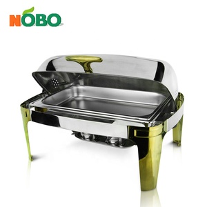 Platos de chafado dorados de 8 <span class=keywords><strong>quart</strong></span> para restaurante, plato de acero inoxidable enrollable, a la venta - Product Image 6
