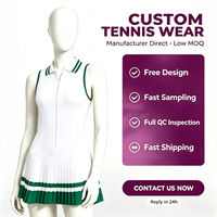 Robe de sport plissée pour femme, style polo, demi-zip, avec short anti-exposition intégré, rayée, poches latérales, jupe