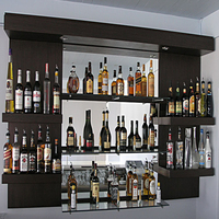 Mobilier commercial personnalisé de style moderne Cuisine en bois pour restaurant Comptoir de bar à café Comptoir de bar à vin en forme de L