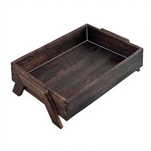 Simple Retro Wooden <b>Tray</b>, Japanese-style Rectangular Wooden Tea Set <b>Storage</b> <b>Tray</b> for Home Use - Product Image 1