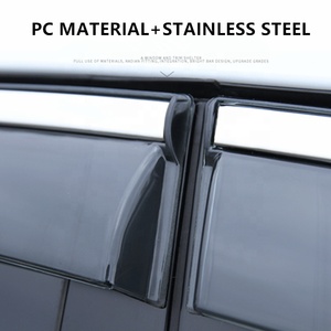 Déflecteurs d'air de voiture pour <span class=keywords><strong>Ford</strong></span> ESCAPE <span class=keywords><strong>KUGA</strong></span> 2013-2019 Visière de ventilation de fenêtre d'injection Matériau PC avec acier inoxydable - Product Image 5
