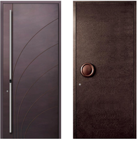 Porte d'entrée blindée moderne pour villa, à rupture de pont thermique, insonorisée, étanche, sécurisée, en aluminium, à battants