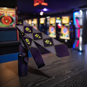 Accesorios de disfraz de Cosplay de Anime japonés, corbata de calavera Formal <span class=keywords><strong>Kira</strong></span> Yoshikage, corbata de poliéster JoJo Bizarre Adventure - Product Image 2