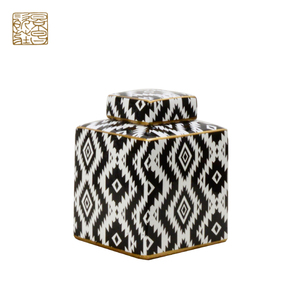 Nhà Máy Bán Buôn Giá Canister Vuông Gốm <span class=keywords><strong>Jar</strong></span> Với Nắp - Product Image 2