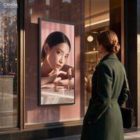 Écran publicitaire LCD numérique suspendu ultra-mince 4K Ultra HD AG anti-reflet haute luminosité pour vitrine, intégré