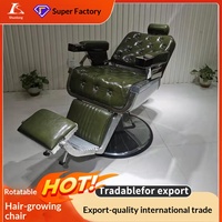 Fauteuil de Barbier Inclinable et Rotatif pour Hommes, Style Vintage Américain 'Oil-Head', avec Accoudoirs, Modèle CB-BC004, pour Usage Professionnel en Salon