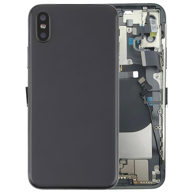 Mobile Phone Battery Door Back Rear Housing Frame Cover with Flex Cable Side Buttons Assembly for iPhone X Replacement