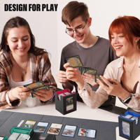 Boîte de rangement portable étanche en PVC pour cartes à collectionner avec fenêtre, 2 emplacements Commander, capacité de 200+ cartes à double protège-coque pour TCG