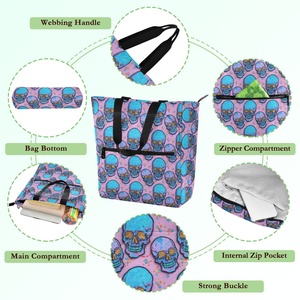 Sac fourre-tout de grande capacité, réutilisable, décontracté, de haute qualité, nouveau design, avec plusieurs poches, pour les livres et les courses - Product Image 3