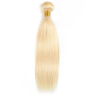 Extensions de cheveux brésiliens blonds lisses Remy 100% naturels, tissage de cheveux non traités, double trame à la machine, permanent