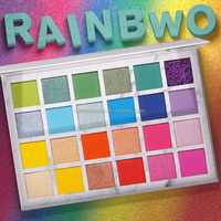 Palette de fards à paupières multichromes effet paon, vegan, couleurs arc-en-ciel, personnalisable avec logo privé, nouvelle collection, luxe, couleurs estivales, OEM.