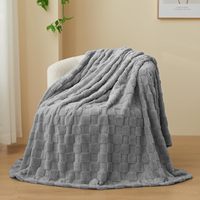 Couverture de lit d'hiver de luxe de taille King Design gonflé à carreaux doux de qualité supérieure légère et tissée par l'usine
