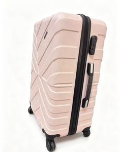 Valigia Trolley da Viaggio Rigida Personalizzata Rosa Cipria con Texture Diagonale Effetto Sunburst, Produzione OEM - Product Image 4