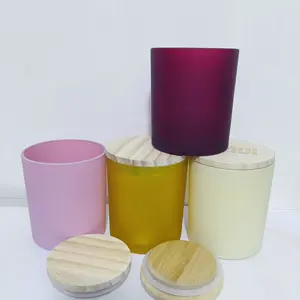 10oz 12oz 14oz pots de bougie en verre noir mat blanc mat avec couvercle et boîte-cadeau en gros taille et couleur personnalisées