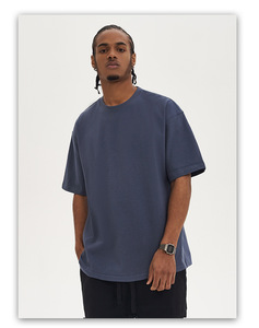 Nouveau T-<span class=keywords><strong>shirt</strong></span> <span class=keywords><strong>Homme</strong></span> <span class=keywords><strong>Rose</strong></span> 2026 en Coton Tricoté Anti-Boulochage 220g, Coupe Ample, Vierge, Décontracté, Style Streetwear - Product Image 4