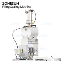 ZONESUN ZS-FS500K4 Máquina Automática VFFS Servo Multicarril Volumétrica para Llenado y Sellado de Sobres de Azúcar en Gránulos con Alimentación al Vacío