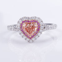 Bague pour femme Igi Custom en or blanc 18 carats avec diamant CVD cultivé en laboratoire, coupe très bonne, clarté Si1, certificat pour fiançailles