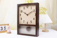 Jam Dinding Gantung Desain Sederhana Modern Bahan Kayu Quartz Satu Sisi untuk Ruang Tamu