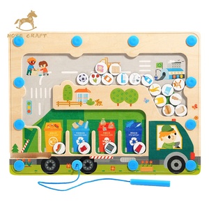 Trẻ Em Bằng Gỗ Từ Mê Cung Hội Đồng Quản Trị Đồ Chơi Chất Thải Phân Loại Bút Bảng Điều Khiển Trò Chơi - Product Image 1