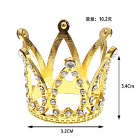 Aier florist Gold Mini Crown Cake Topper Kristall Perle Strass Braut Baby Diademe Runde Herz Dekoration Kinder Geburtstags feier