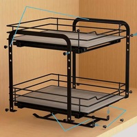 Étagère à épices coulissante à double niveau en métal durable, fabrication de précision, hauteur réglable, multifonctionnelle, armoires de cuisine modernes
