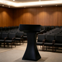 Pupitre de présentation moderne en MDF noir pour Église, Hôtel, Salle de Conférence, École, Discours