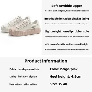 Chaussures de course à lacets <span class=keywords><strong>JOYTIME</strong></span> pour femmes, respirantes, confortables, rehaussantes, sportives, pour la marche estivale, avec semelle intermédiaire en PU et caoutchouc - Product Image 4