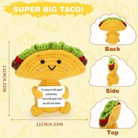 Taco amusant et positif fait à la main, jouet de soutien émotionnel en crochet, partenaire de pomme de terre mignon avec carte positive, cadeaux amusants et drôles pour se remonter le moral