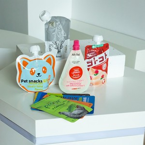 Pochettes souples <span class=keywords><strong>en</strong></span> plastique à bec verseur <span class=keywords><strong>en</strong></span> forme de tête de <span class=keywords><strong>chat</strong></span> de dessin animé pour aliments humides pour animaux de compagnie, sachets refermables pour pâtée et sauces pour chats - Product Image 2