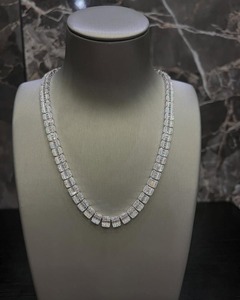 Collar de Cadena Cubana de Moissanita en Oferta, Piedras de Corte Brillante, Joyería Hip Hop, Regalo de Lujo Unisex, Proveedor al por Mayor - Product Image 6
