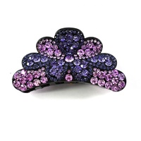 Barrette à cheveux pour femmes de haute qualité, délicate, avec fleur en cristal brillant, barrette à cheveux en acétate personnalisée pour cheveux épais