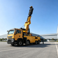 Camion de remorquage et de levage robuste de 80 tonnes, système de transmission hydraulique, stabilisateurs à grande portée de type H, camion de récupération routière