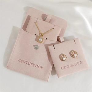 Pochette à bijoux en velours microfibre PUPPYSWE 8*8cm avec insert pour collier, emballage de haute qualité pour bijoux, fabriqué en Chine ZHE - Product Image 5